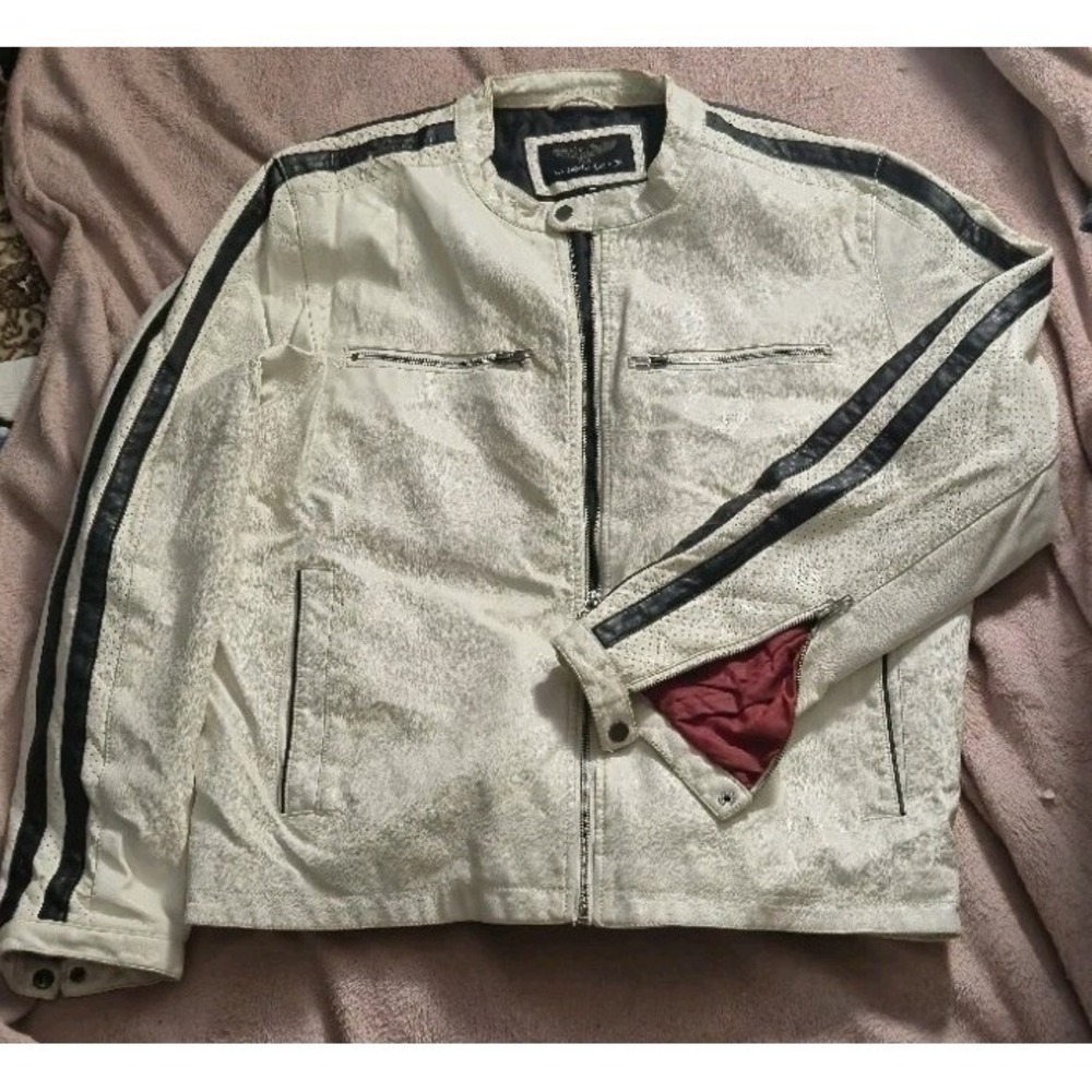 Wilsons Leather Moto Jacket XL Distressed Faux Leather‎ Peeling